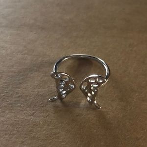 Adjustable Sterling Silver 925 Butterfly Ring